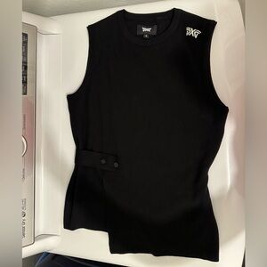 PXG Black Sleeveless Crewneck with White Embroidered Logo